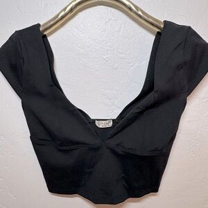 FREE PEOPLE BLACK SEXY CROP TOP XS EUC LIKE NEW